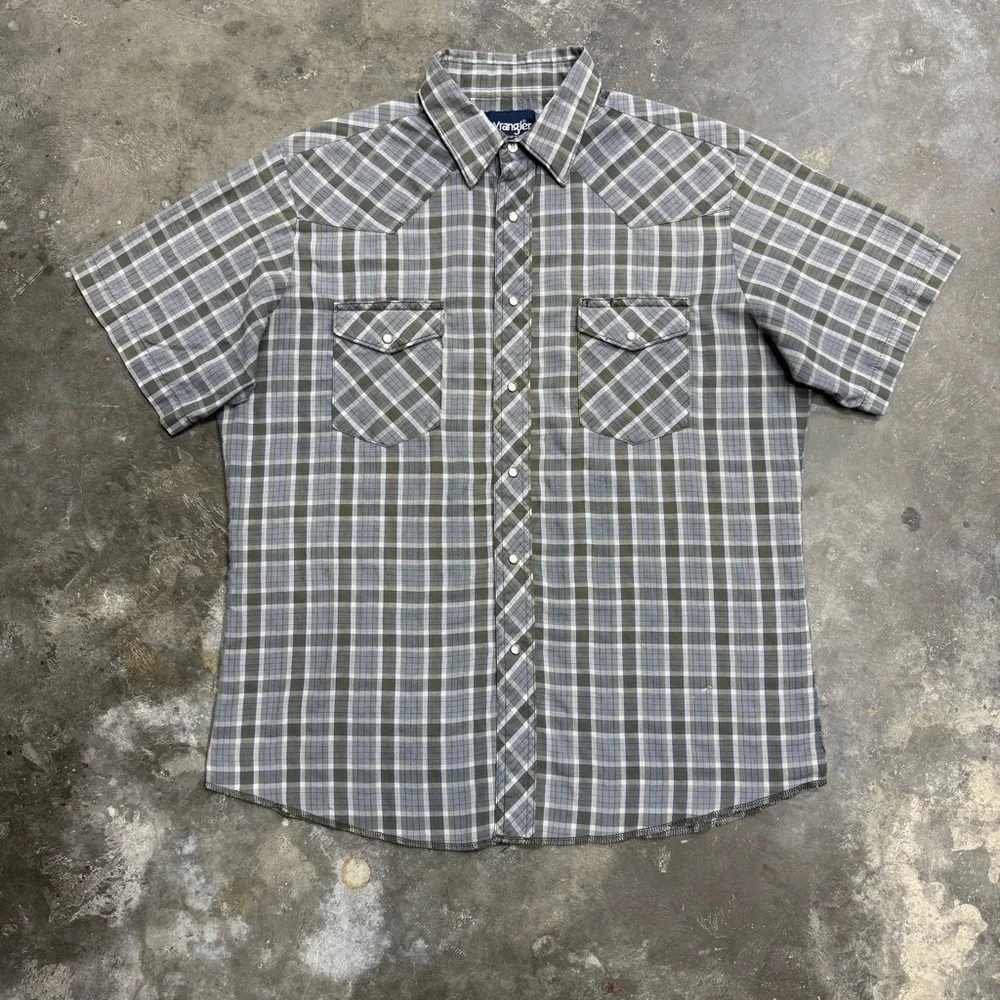 Wrangler Vintage Brushpopper Pearl Snap Western Shirt - Picture 2 of 9